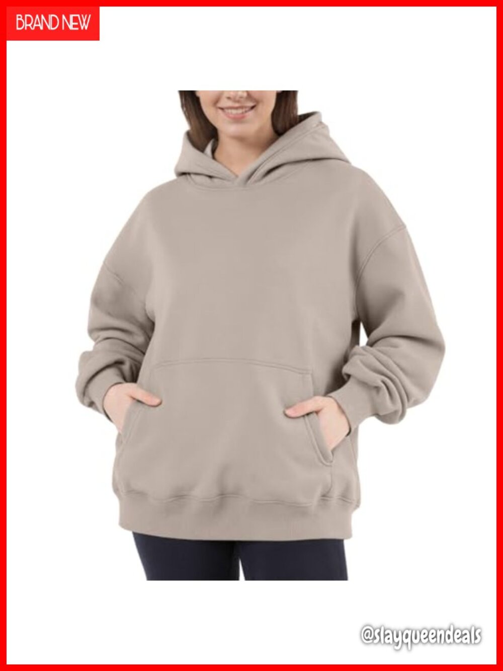 Oversized Fleece Hoodie Pullover Sweatshirt Long Sleeve Pocket